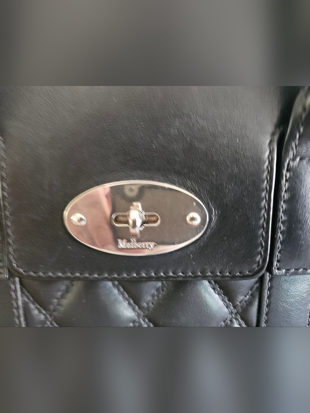 Mulberry Small Bayswater Satchel, Black Quilted Leather Top-Handle - Picture 3 of 11